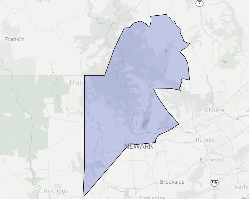 District 23 map with purple shading