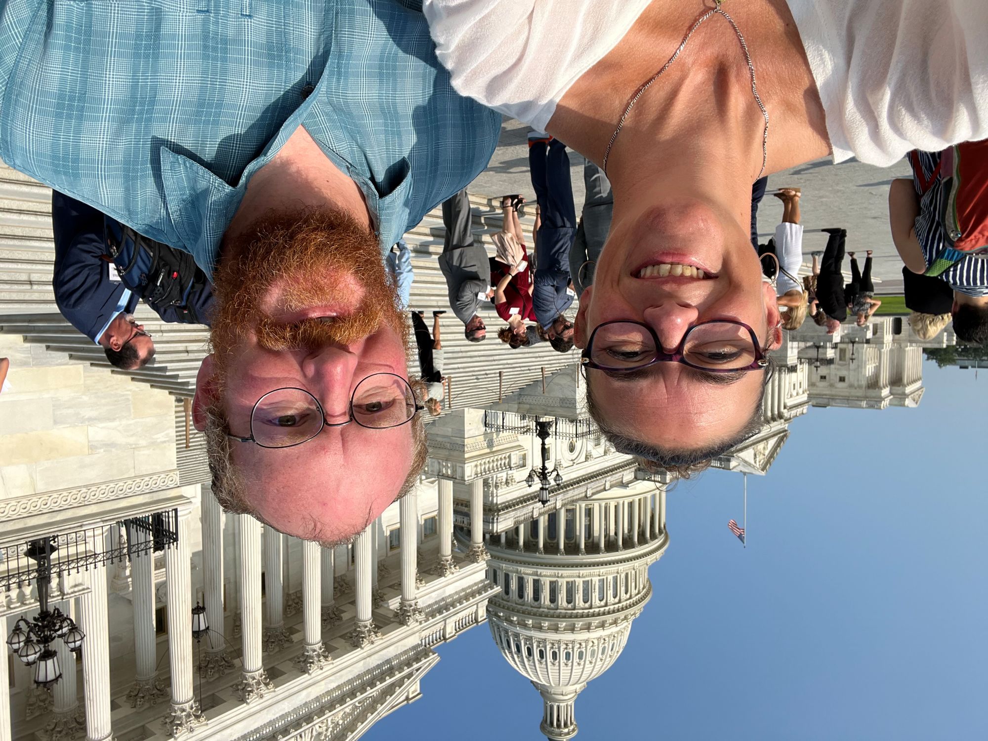 Joe Jasper and Lindsay Naylor Jasper on the steps of Capitol Hill